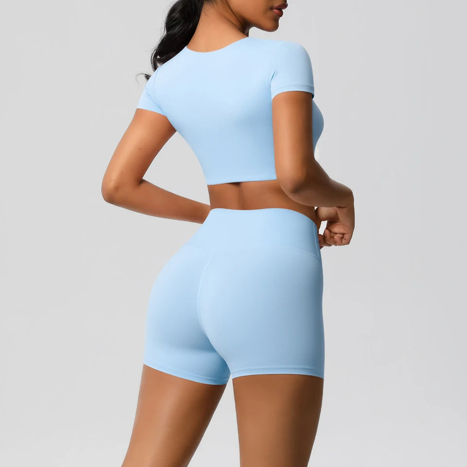 Workout Sportswear 2Pcs Piece Female Women Active Wear Sports Tank Top Women Gym Workout Leggins Booty Bum Leggins